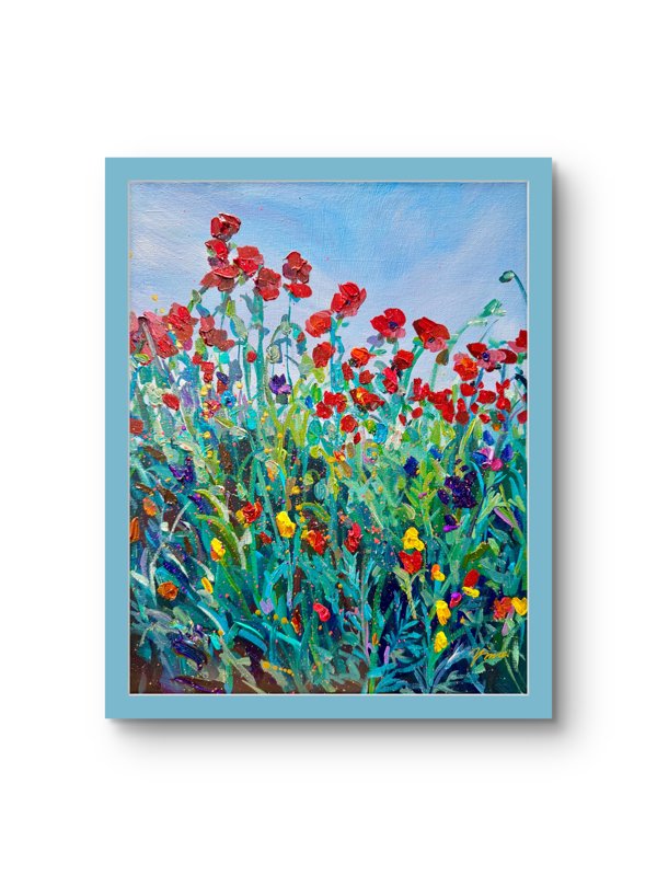 Poppies In The Breeze Acrylic On Canvas Panel 11X14